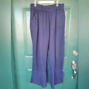 Pact Large Navy Linen Pants